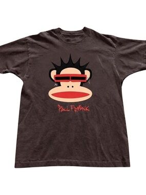 Gildan Brown Tee with Red & Beige Monkey Graphic